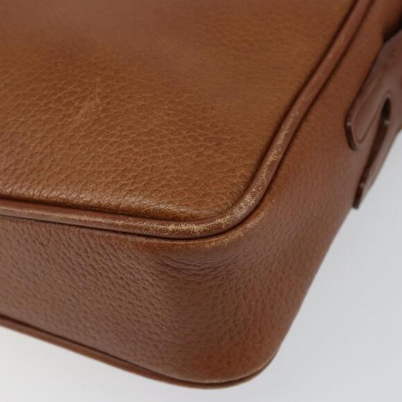 Burberrys Nova Check Shoulder Bag Leather Brown Gold Auth ep11687
